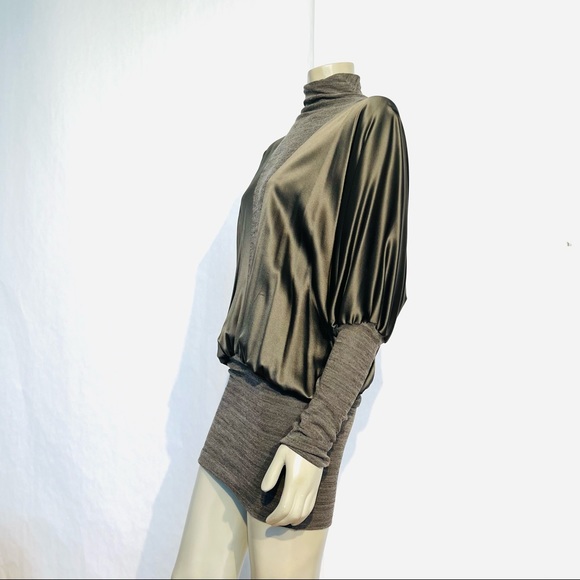 Vintage ROMAN KEFLAY stretch Silk Satin And Wool Mini dress - Picture 3 of 11